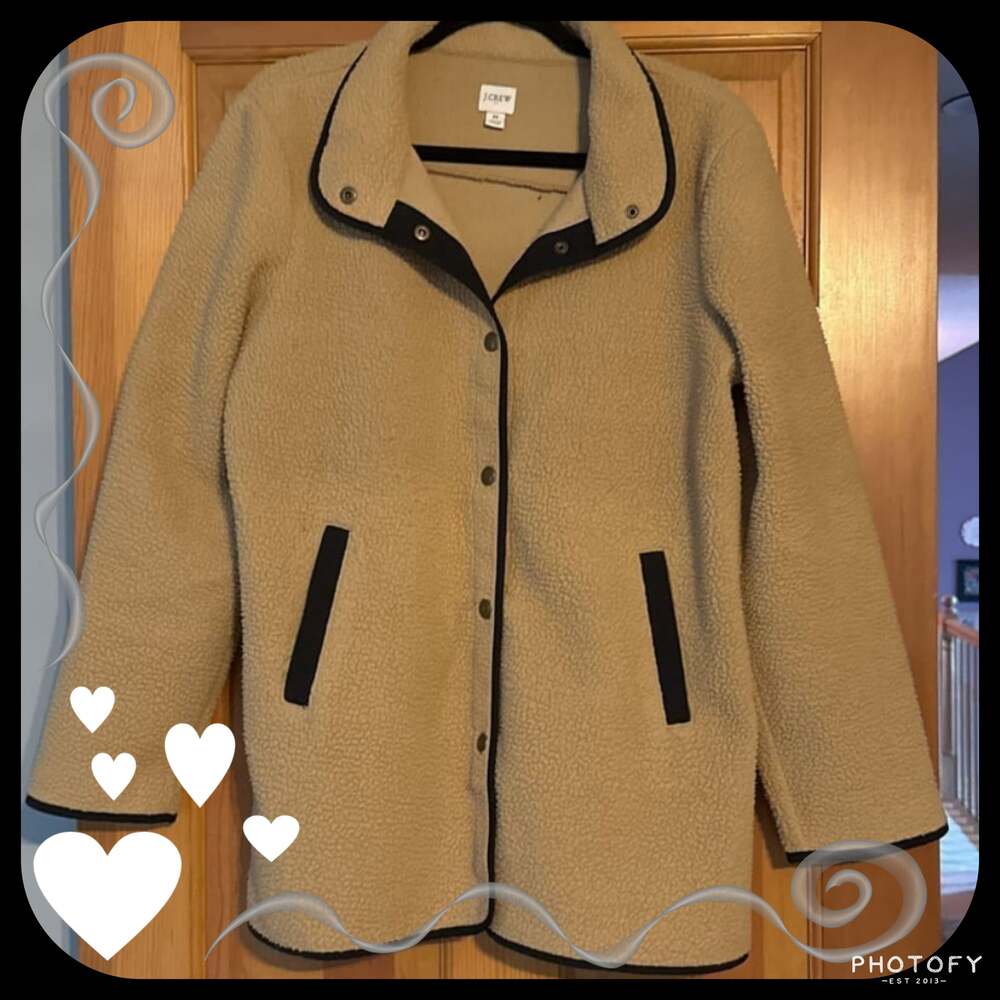 J. Crew Factory Piped Sherpa Coat
